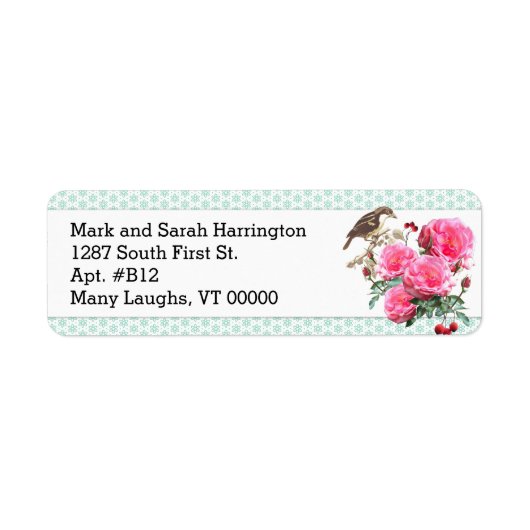 Mint Green Roze Roze Aangepaste labels voor retour (Voorkant)