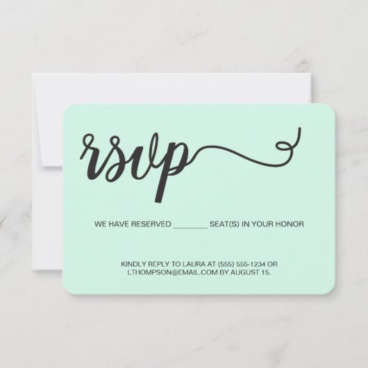 Mint Green RSVP zonder gereserveerde zitplaats te (Voorkant)