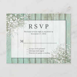 Mint Green Rustic Baby's Breath RSVP