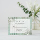 Mint Green Rustic Baby's Breath RSVP (Staand voorkant)