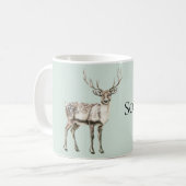 Mint Green Rustic Deer Koffiemok (Voorkant links)