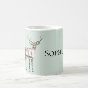 Mint Green Rustic Deer Koffiemok