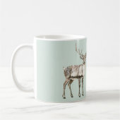 Mint Green Rustic Deer Koffiemok (Links)