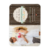 Mint Green Rustic Floral Boho Save the Date Magneet (Verticaal)