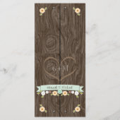 Mint Green Rustic Floral Wedding Menu Kaart (Achterkant)