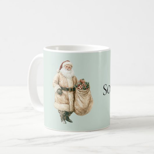 Mint Green Rustic Santa Koffiemok (Voorkant links)
