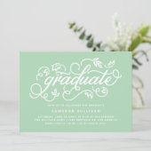 Mint Green rustieke kalligrafie afstudeerfeest Kaart (Staand voorkant)