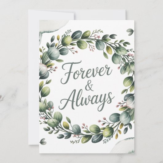 Mint Green & Sage Eucalyptus Brunch & Bubbly Kaart (Achterkant)