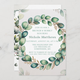 Mint Green & Sage Eucalyptus Brunch & Bubbly Kaart