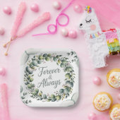 Mint Green & Sage Green Eucalyptus Papieren Bordje (Feest)