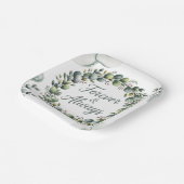 Mint Green & Sage Green Eucalyptus Papieren Bordje (Gebogen)