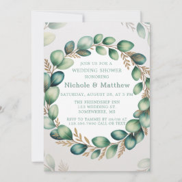 Mint Green & Sage Green Eucalyptus Trouwdouche Kaart