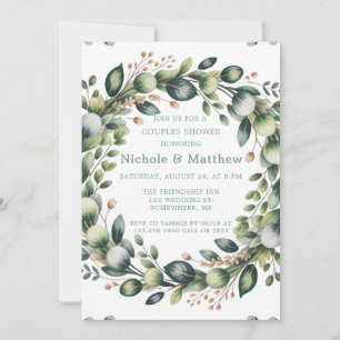 Mint Green & Sage Green Eucalyptus Trouwdouche Kaart
