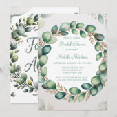 Mint Green & Sage Green Eucalyptus Vrijgezellenfee Kaart (Voorkant / Achterkant)