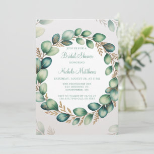Mint Green & Sage Green Eucalyptus Vrijgezellenfee Kaart