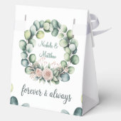 Mint Green & Sage Green Eucalyptus Wedding Bedankdoosjes (Achterkant)