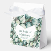 Mint Green & Sage Green Eucalyptus Wedding Bedankdoosjes (Voorkant)