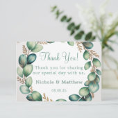 Mint Green & Sage Green Eucalyptus Wedding Bedankkaart (Staand voorkant)