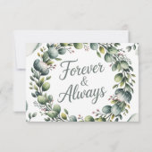 Mint Green & Sage Green Eucalyptus Wedding Save The Date (Achterkant)