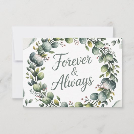 Mint Green & Sage Green Eucalyptus Wedding Save The Date (Achterkant)