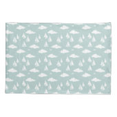 Mint Green Sailboat Patroon paar Kussenslopen (Achterkant-Links)