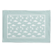 Mint Green Sailboat Pattern Kussensloop (Achterkant)