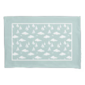 Mint Green Sailboat Pattern Kussensloop (Voorkant)