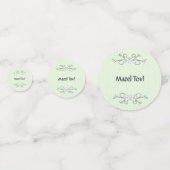 Mint Green Salutations Name and Date Confetti (Achterkanten)