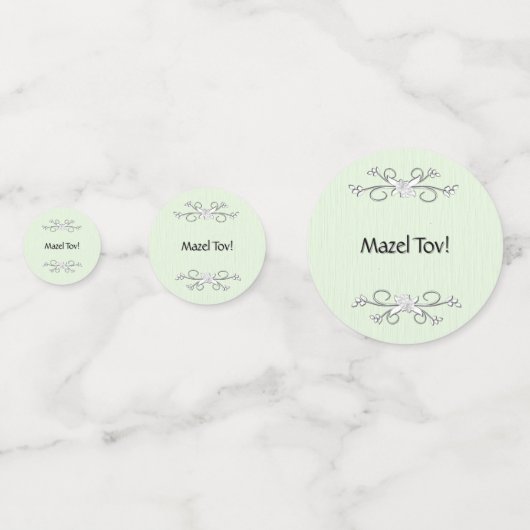 Mint Green Salutations Name and Date Confetti (Achterkanten)