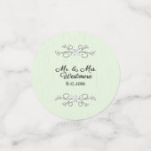 Mint Green Salutations Name and Date Confetti (Kleine voorkant)