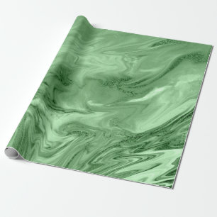 Mint Green Salvia Greenery Marble Molten Metal Cadeaupapier