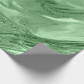 Mint Green Salvia Greenery Marble Molten Metal Cadeaupapier (Hoek)
