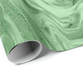 Mint Green Salvia Greenery Marble Molten Metal Cadeaupapier (Rol Hoek)