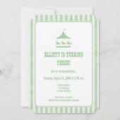 Mint Green Seersucker Carrouseluitnodiging Kaart (Voorkant)