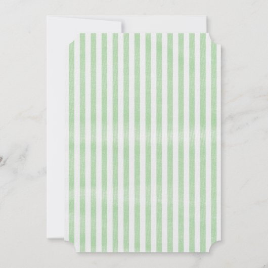 Mint Green Seersucker Carrouseluitnodiging Kaart (Achterkant)