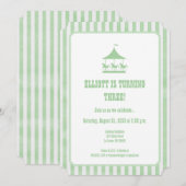 Mint Green Seersucker Carrouseluitnodiging Kaart (Voorkant / Achterkant)