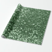 Mint Green Sequin Glitter Shiny Effect Cadeaupapier (Uitgerold)