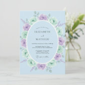 Mint Green Serene Springtime Wedding Kaart (Staand voorkant)