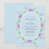 Mint Green Serene Springtime Wedding Kaart (Voorkant / Achterkant)