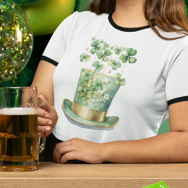 Mint Green Shamrocks en Leprechaun Pet T-shirt
