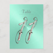 Mint Green Sheen Table Number 11 Briefkaart (Voorkant)