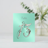 Mint Green Sheen Table Number 13 Briefkaart (Staand voorkant)