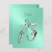 Mint Green Sheen Table Number 13 Briefkaart (Voorkant / Achterkant)