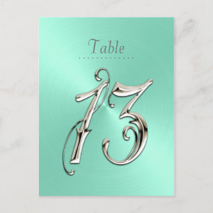 Mint Green Sheen Table Number 13 Briefkaart
