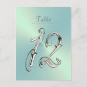 Mint Green Sheen Table Number Briefkaart (Voorkant)