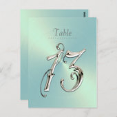 Mint Green Sheen Table Number Briefkaart (Voorkant / Achterkant)