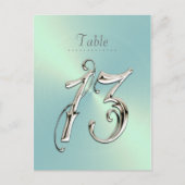 Mint Green Sheen Table Number Briefkaart (Voorkant)