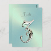 Mint Green Sheen Table Number Briefkaart (Voorkant / Achterkant)