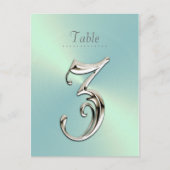 Mint Green Sheen Table Number Briefkaart (Voorkant)