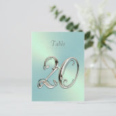 Mint Green Sheen Table Number Briefkaart (Staand voorkant)